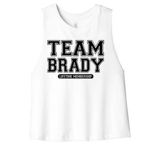 Team Brady Lifetime Memebership Women's Racerback Cropped Tank