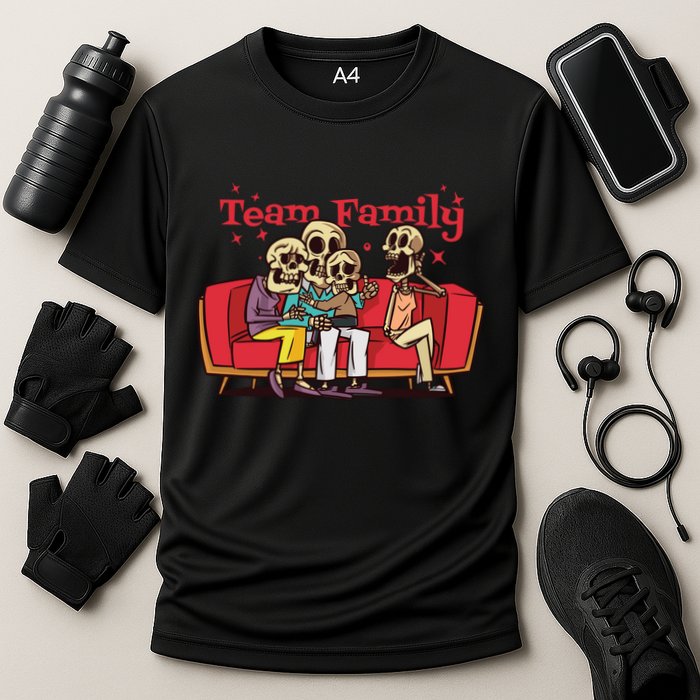 Team Family Skeleton Cooling Performance Crew T-Shirt