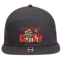 Team Family Skeleton 7 Panel Mesh Trucker Snapback Hat