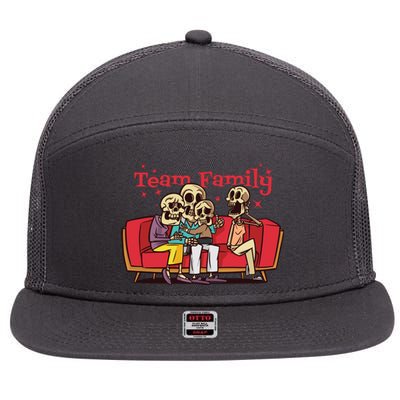 Team Family Skeleton 7 Panel Mesh Trucker Snapback Hat