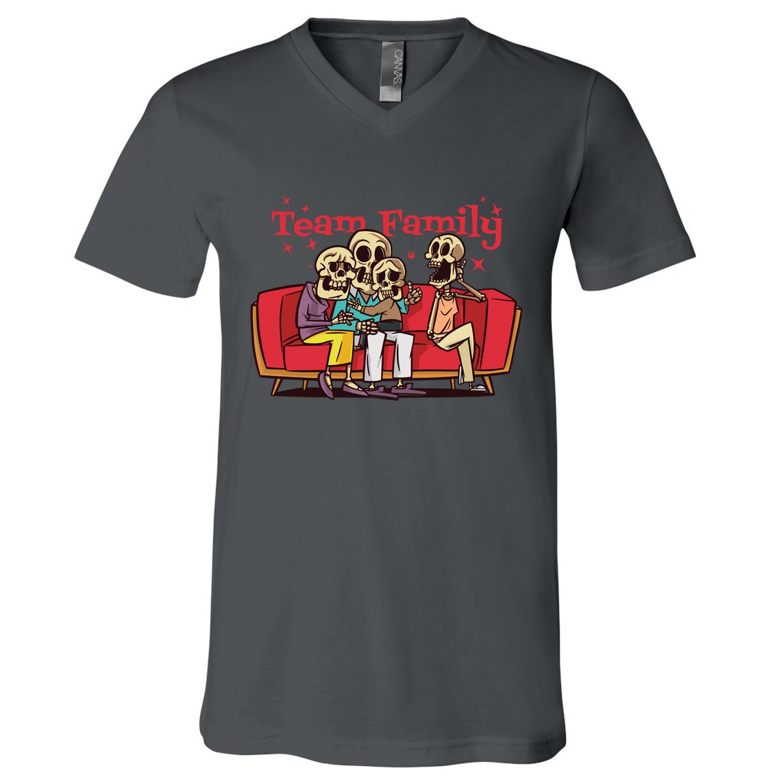 Team Family Skeleton V-Neck T-Shirt