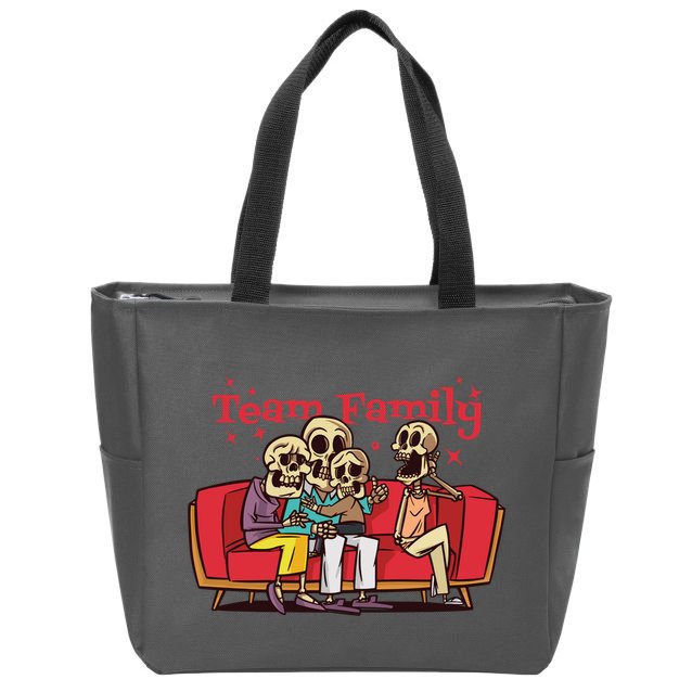 Team Family Skeleton Zip Tote Bag