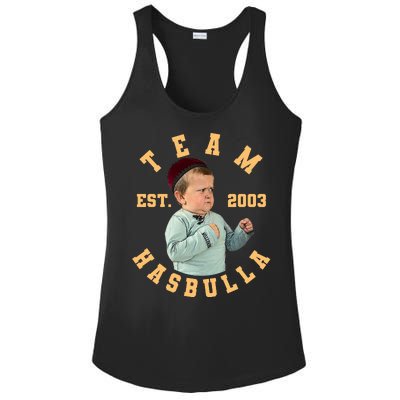 Team Hasbulla Est 2003 Meme Ladies PosiCharge Competitor Racerback Tank