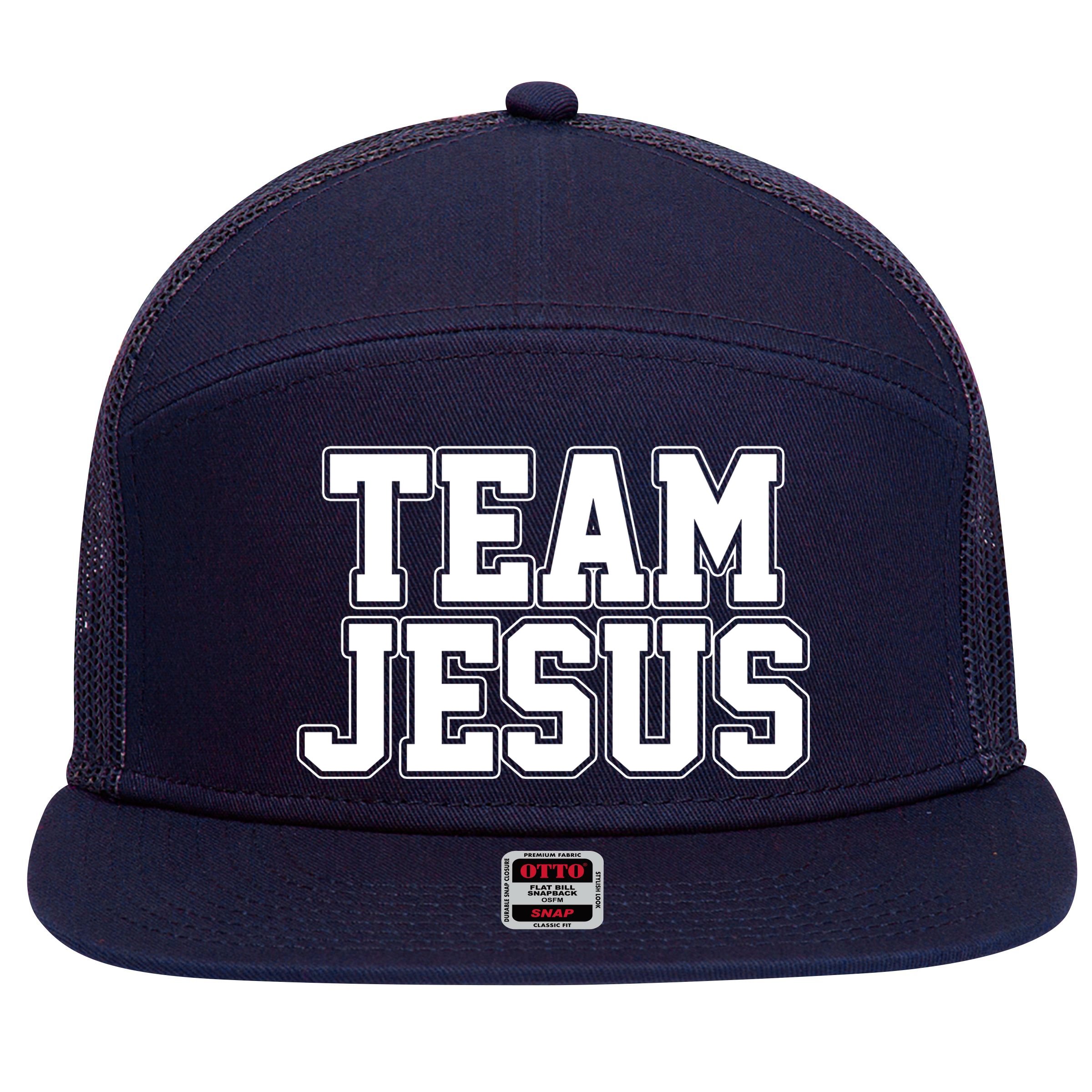Team Jesus 7 Panel Mesh Trucker Snapback Hat