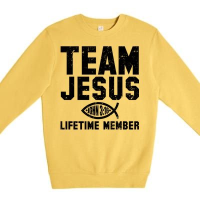 Team Jesus Lifetime Member John 3:16 Premium Crewneck Sweatshirt