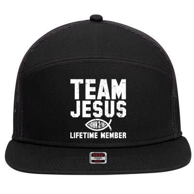 Team Jesus Lifetime Member John 3:16 7 Panel Mesh Trucker Snapback Hat