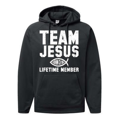 Team Jesus Lifetime Member John 3:16 Performance Fleece Hoodie