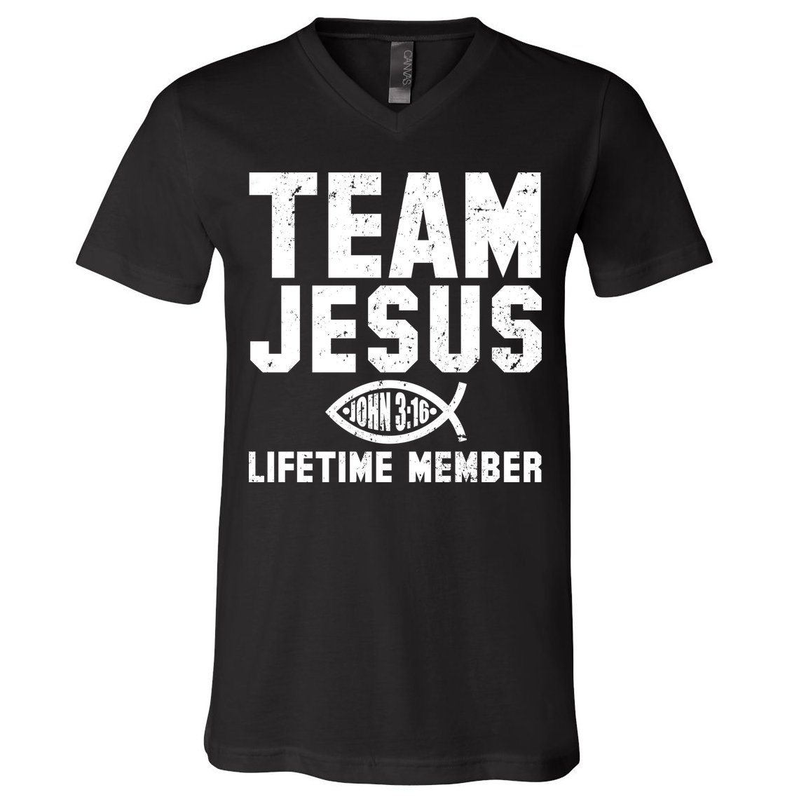 Team Jesus Lifetime Member John 3:16 V-Neck T-Shirt