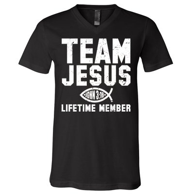 Team Jesus Lifetime Member John 3:16 V-Neck T-Shirt