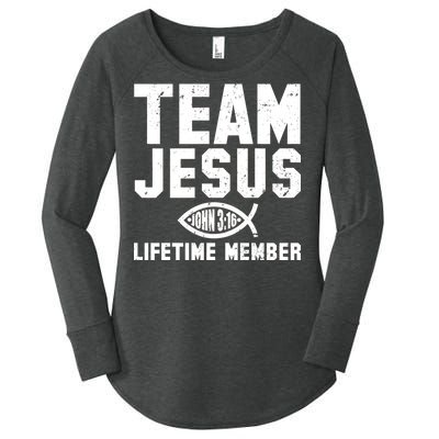 Team Jesus Lifetime Member John 3:16 Women's Perfect Tri Tunic Long Sleeve Shirt