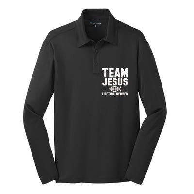 Team Jesus Lifetime Member John 3:16 Silk Touch Performance Long Sleeve Polo