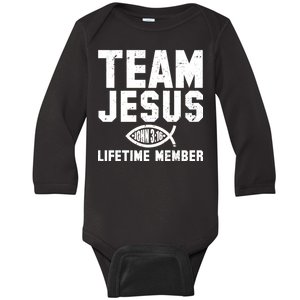 Team Jesus Lifetime Member John 3:16 Baby Long Sleeve Bodysuit