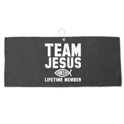 Team Jesus Lifetime Member John 3:16 Large Microfiber Waffle Golf Towel