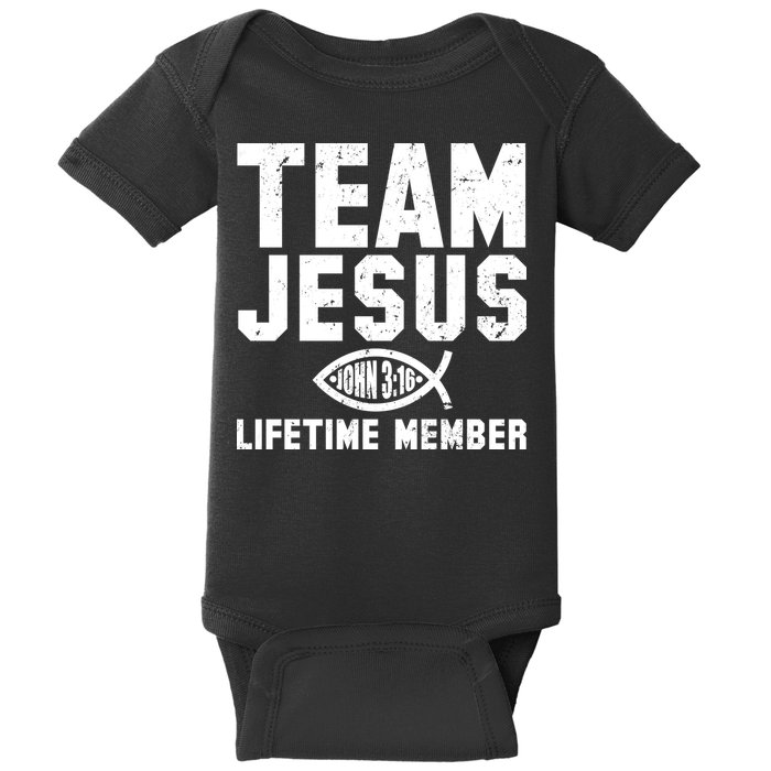 Team Jesus Lifetime Member John 3:16 Baby Bodysuit