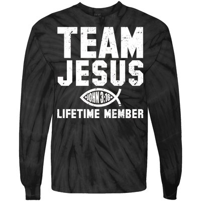 Team Jesus Lifetime Member John 3:16 Tie-Dye Long Sleeve Shirt