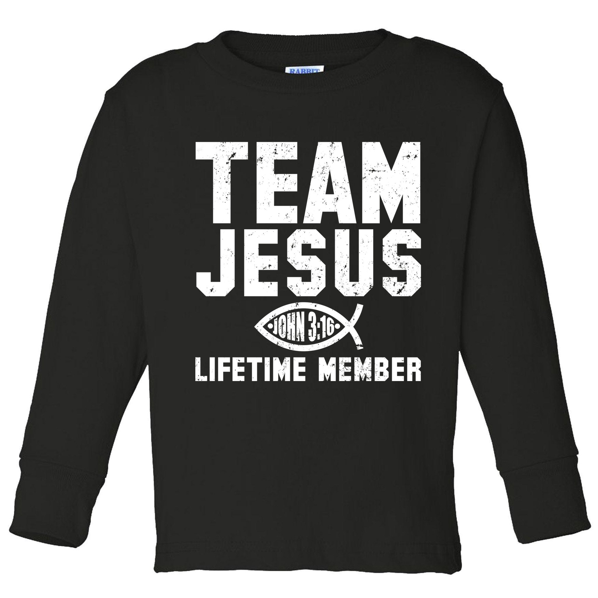 Team Jesus Lifetime Member John 3:16 Toddler Long Sleeve Shirt