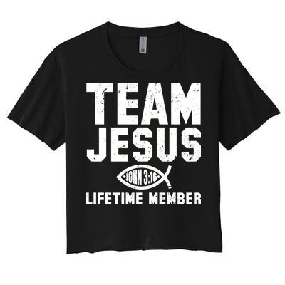 Team Jesus Lifetime Member John 3:16 Women's Crop Top Tee