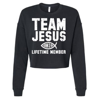 Team Jesus Lifetime Member John 3:16 Cropped Pullover Crew