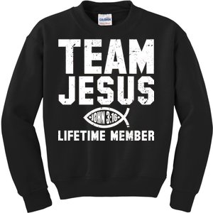 Team Jesus Lifetime Member John 3:16 Kids Sweatshirt