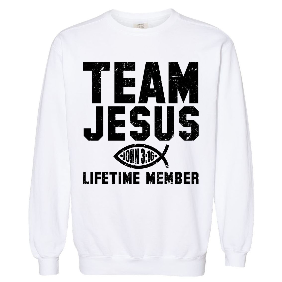 Team Jesus Lifetime Member John 3:16 Garment-Dyed Sweatshirt