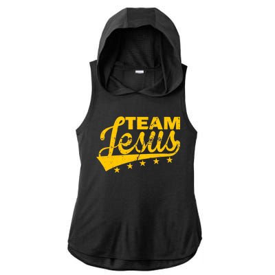 Team Jesus Vintage Christian Ladies PosiCharge Tri-Blend Wicking Draft Hoodie Tank