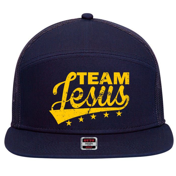 Team Jesus Vintage Christian 7 Panel Mesh Trucker Snapback Hat