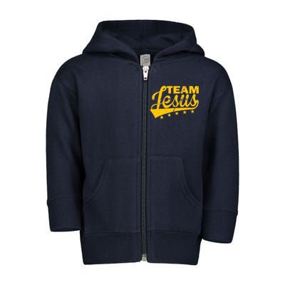 Team Jesus Vintage Christian Toddler Zip Fleece Hoodie