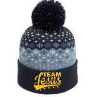 Team Jesus Vintage Christian The Baniff Cuffed Pom Beanie