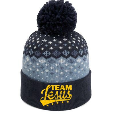 Team Jesus Vintage Christian The Baniff Cuffed Pom Beanie