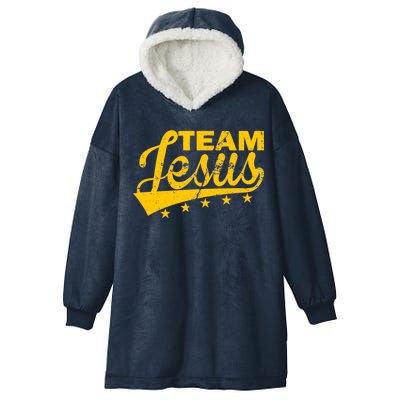 Team Jesus Vintage Christian Hooded Wearable Blanket