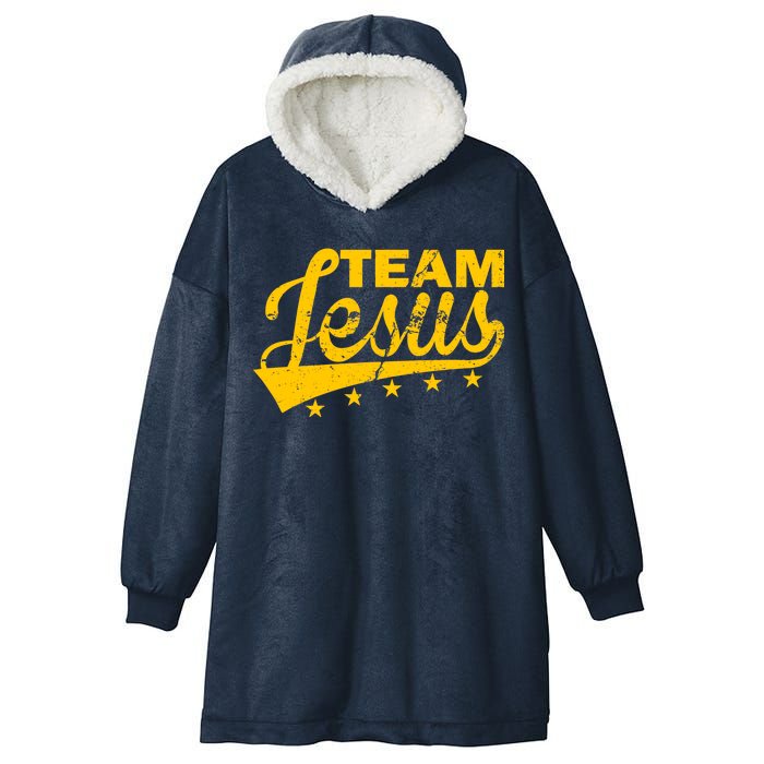 Team Jesus Vintage Christian Hooded Wearable Blanket