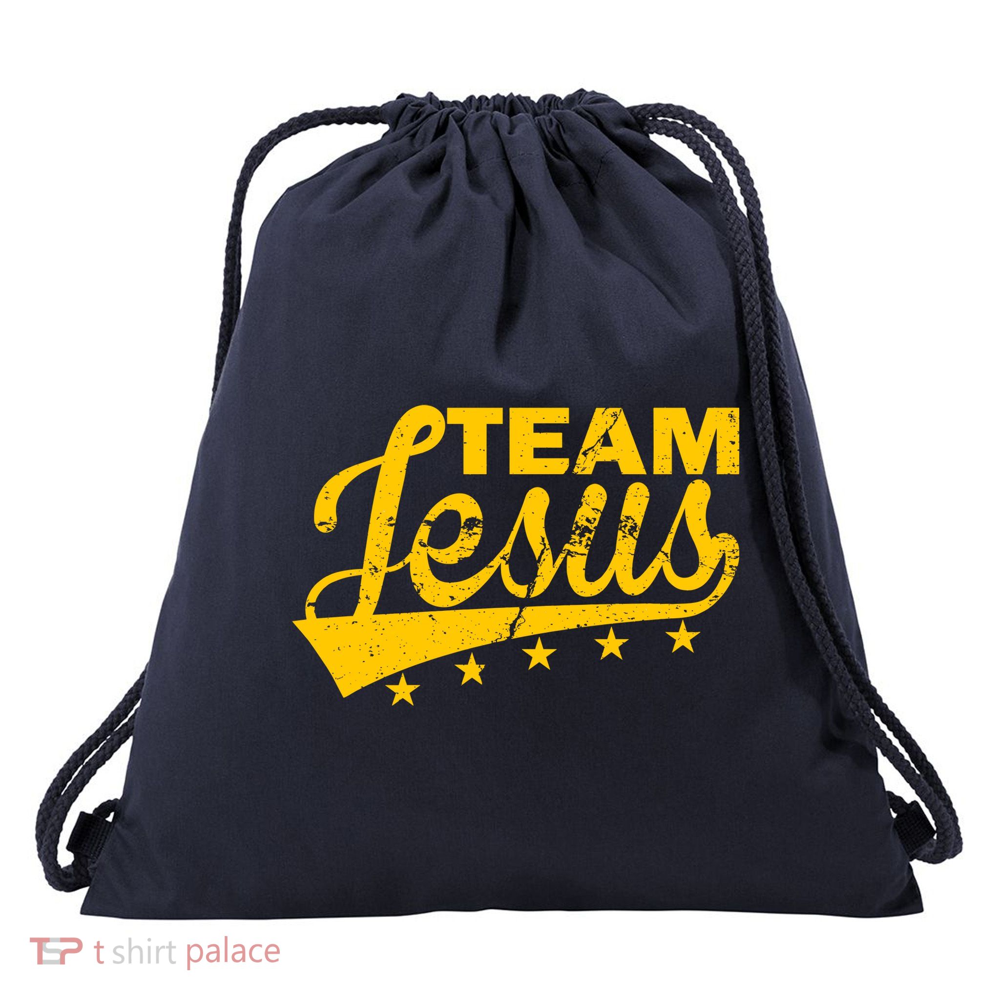Team Jesus Vintage Christian Drawstring Bag
