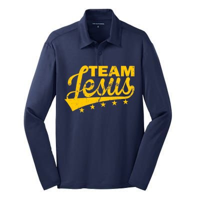 Team Jesus Vintage Christian Silk Touch Performance Long Sleeve Polo