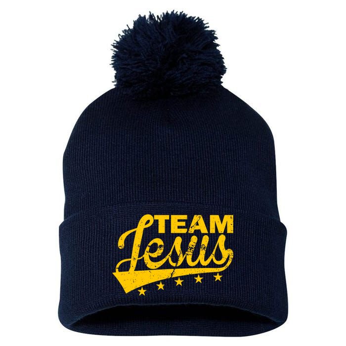 Team Jesus Vintage Christian Pom Pom 12in Knit Beanie