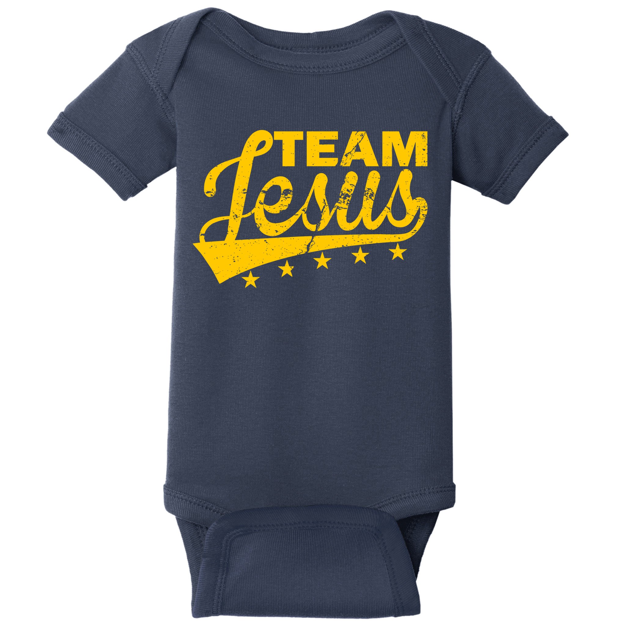 Team Jesus Vintage Christian Baby Bodysuit