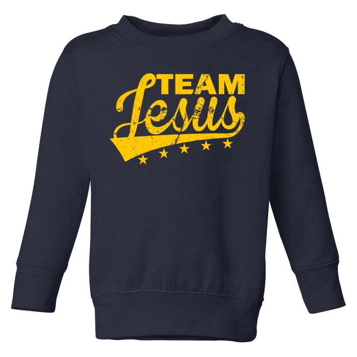 Team Jesus Vintage Christian Toddler Sweatshirt