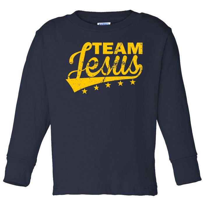 Team Jesus Vintage Christian Toddler Long Sleeve Shirt