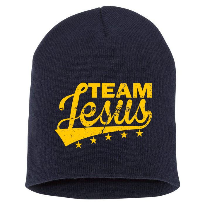 Team Jesus Vintage Christian Short Acrylic Beanie