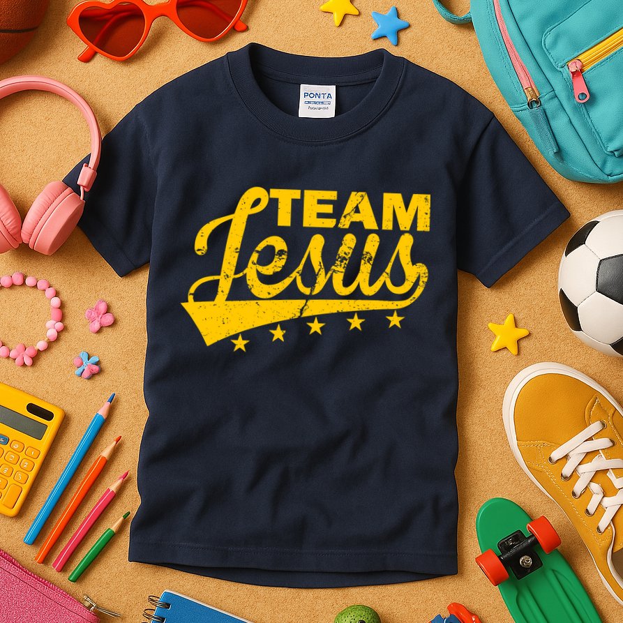 Team Jesus Vintage Christian Kids T-Shirt