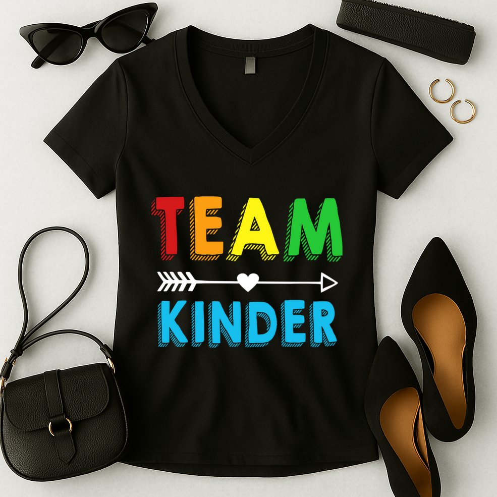Team Kinder Women's V-Neck T-Shirt
