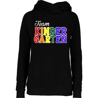 Team Kindergarten Womens Funnel Neck Pullover Hood