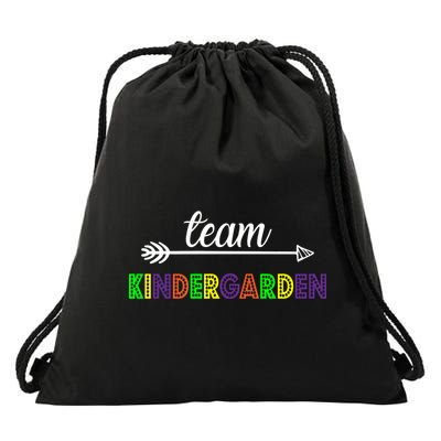 Team Kindergarten Arrow Colorful Logo Drawstring Bag