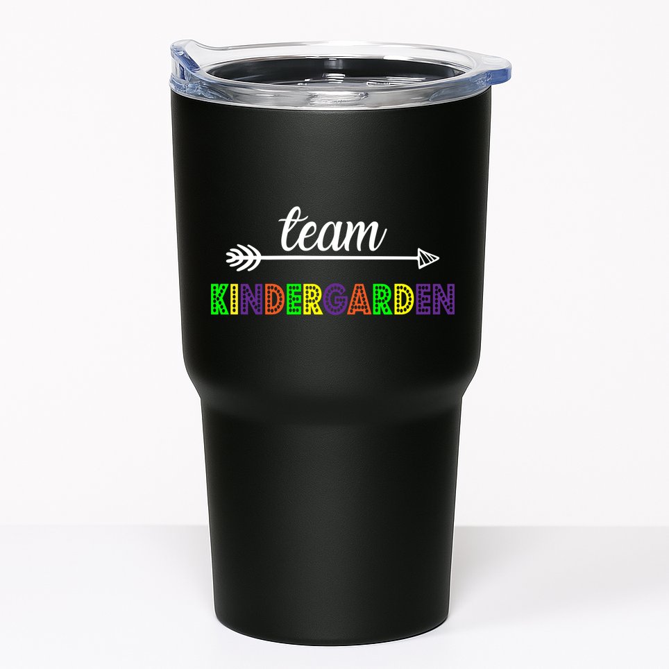 Team Kindergarten Arrow Colorful Logo Tumbler