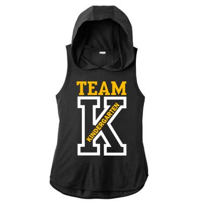 Team Kindergarten Teacher Logo Ladies PosiCharge Tri-Blend Wicking Draft Hoodie Tank