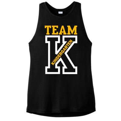 Team Kindergarten Teacher Logo Ladies PosiCharge Tri-Blend Wicking Tank