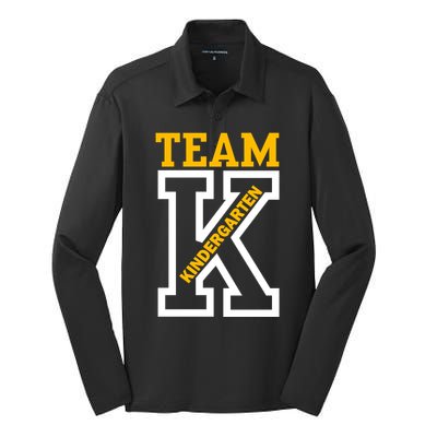 Team Kindergarten Teacher Logo Silk Touch Performance Long Sleeve Polo