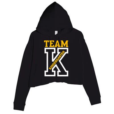 Team Kindergarten Teacher Logo Crop Fleece Hoodie