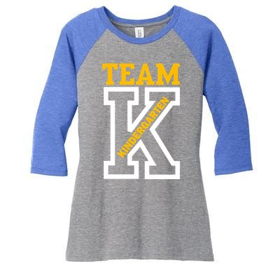 Team Kindergarten Teacher Logo Women's Tri-Blend 3/4-Sleeve Raglan Shirt