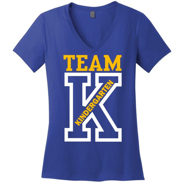 Team Kindergarten Teacher Logo Women's V-Neck T-Shirt