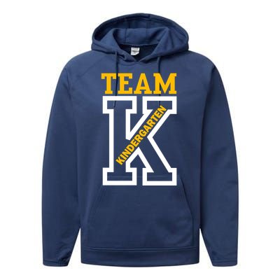 Team Kindergarten Teacher Logo Performance Fleece Hoodie